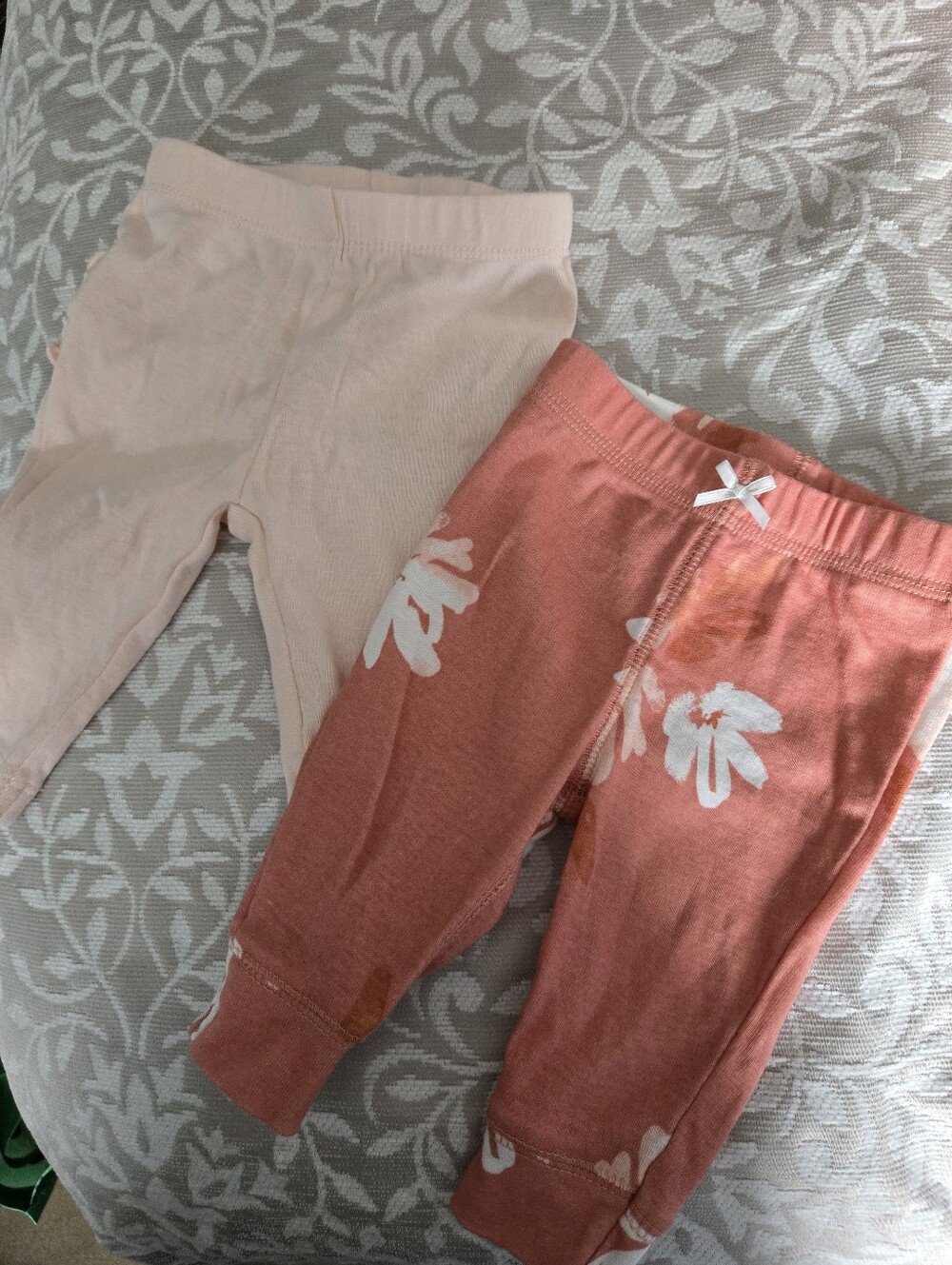 Carter's Pink and Coral Floral Baby Leggings Set